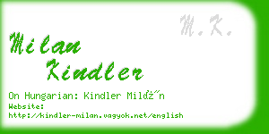 milan kindler business card